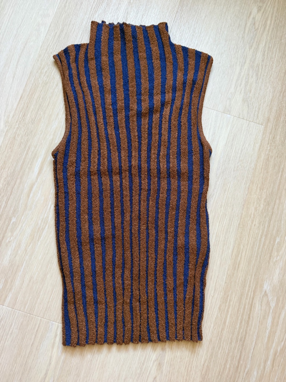 Zara Brown and Navy Striped Knit Top